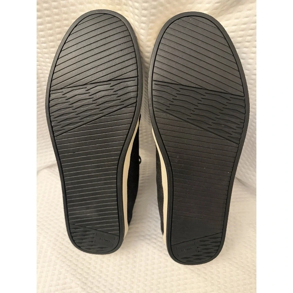 TOMS Men's Black Canvas Lace-Up Sneakers Round Toe Rubber Outsole US 12 NEW